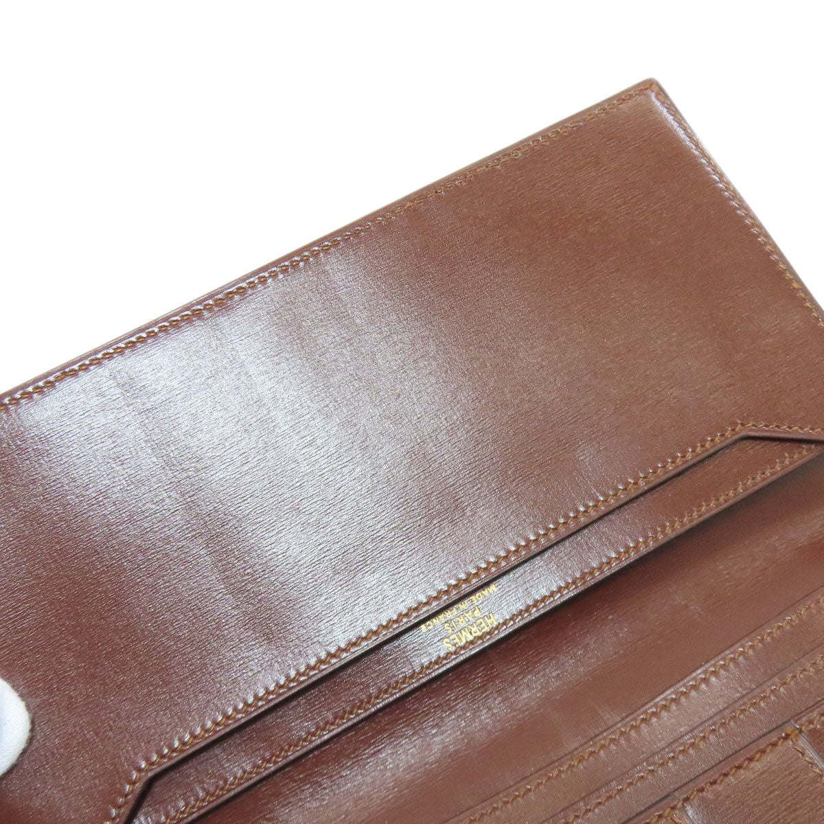 HERMES MC2 Fleming Long wallet (no coin pocket) Box calf Ladies [Used]