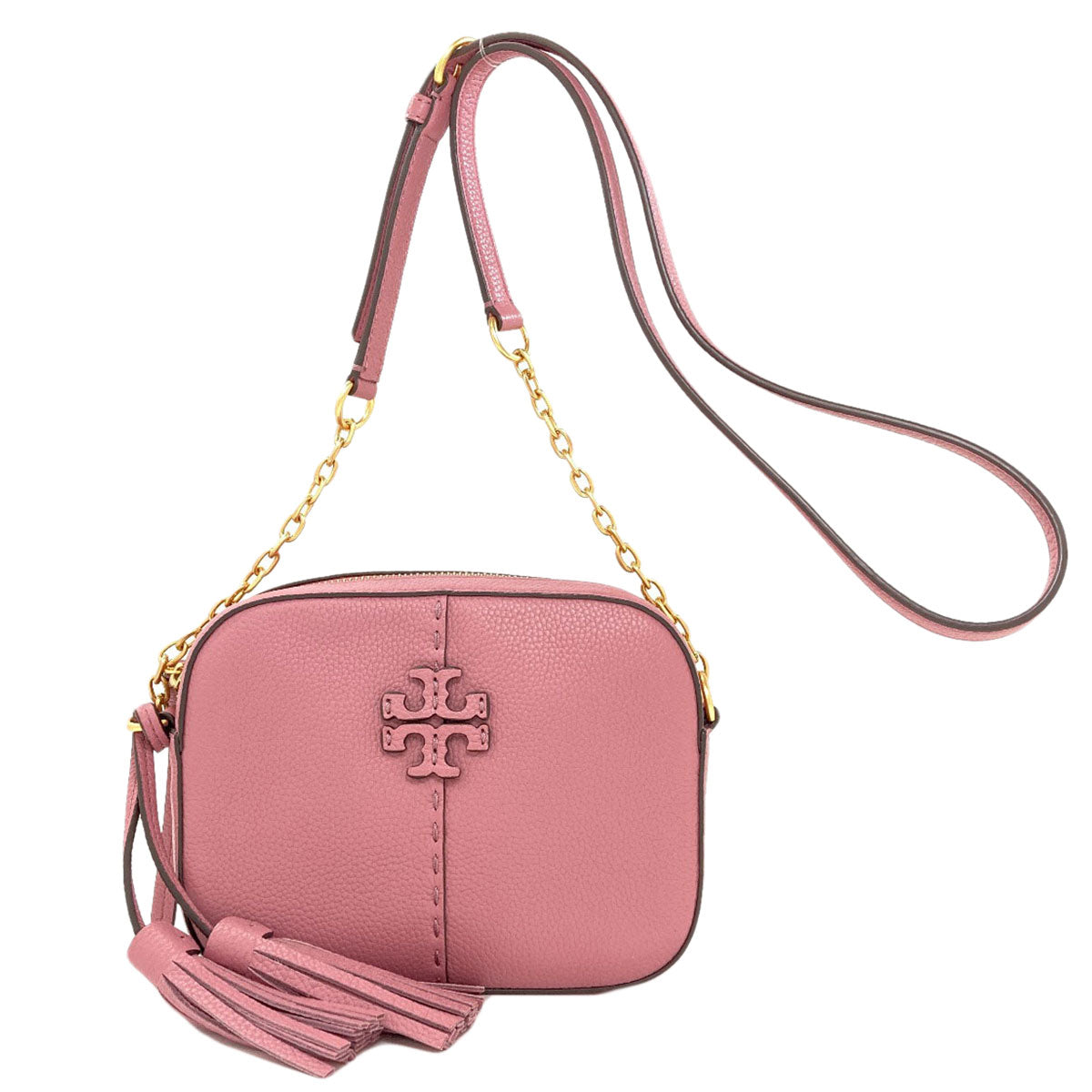 Tory Burch logo Shoulder Bag Leather Ladies [Used]