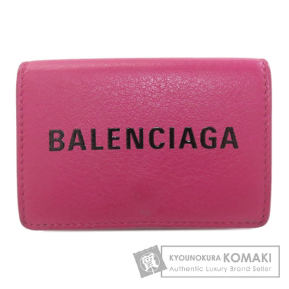 BALENCIAGA 516402 Logo tri-fold wallet Bifold Wallet with Coin Pocket Leather Ladies [Used]