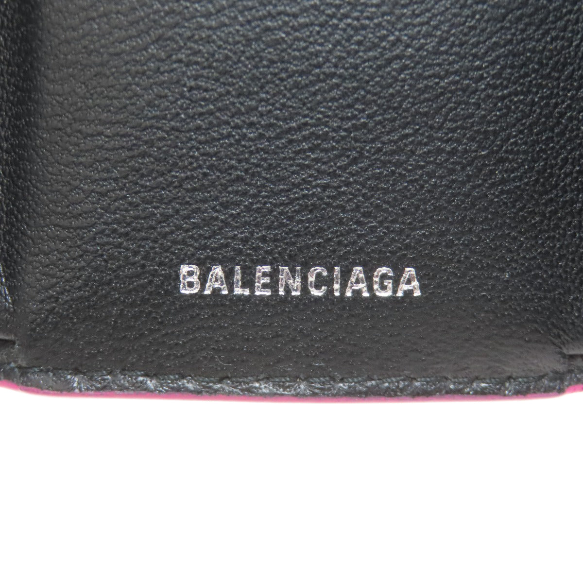 BALENCIAGA 516402 Logo tri-fold wallet Bifold Wallet with Coin Pocket Leather Ladies [Used]