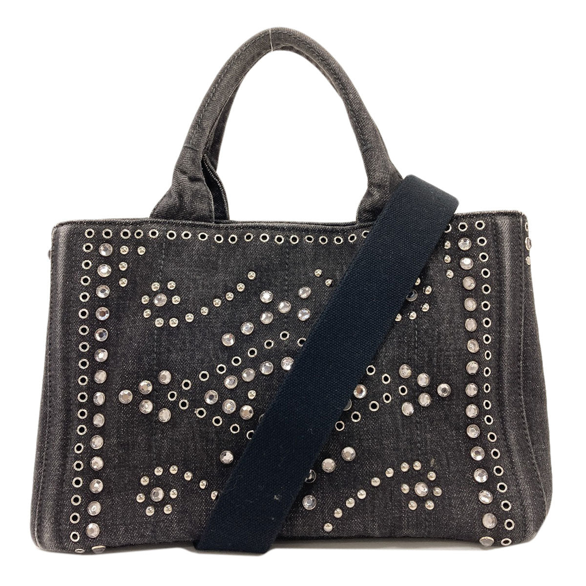 PRADA BN2439 Canapa mini 2 WAY Tote Bag Denim Ladies [Used]