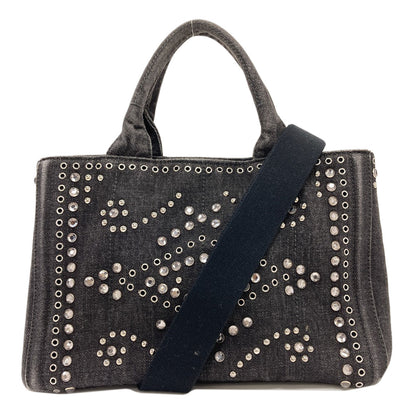 PRADA BN2439 Canapa mini 2 WAY Tote Bag Denim Ladies [Used]