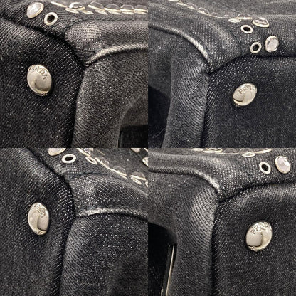 PRADA BN2439 Canapa mini 2 WAY Tote Bag Denim Ladies [Used]