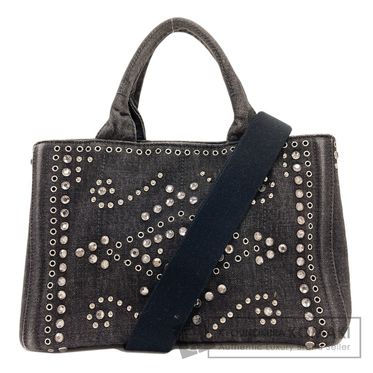 PRADA BN2439 Canapa mini 2 WAY Tote Bag Denim Ladies [Used]