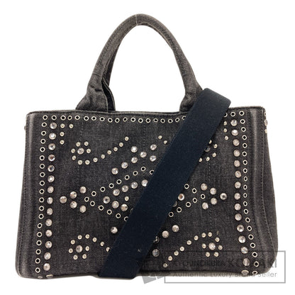 PRADA BN2439 Canapa mini 2 WAY Tote Bag Denim Ladies [Used]