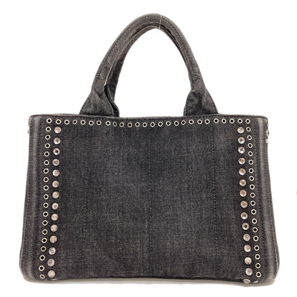PRADA BN2439 Canapa mini 2 WAY Tote Bag Denim Ladies [Used]