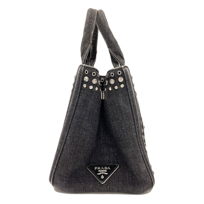 PRADA BN2439 Canapa mini 2 WAY Tote Bag Denim Ladies [Used]