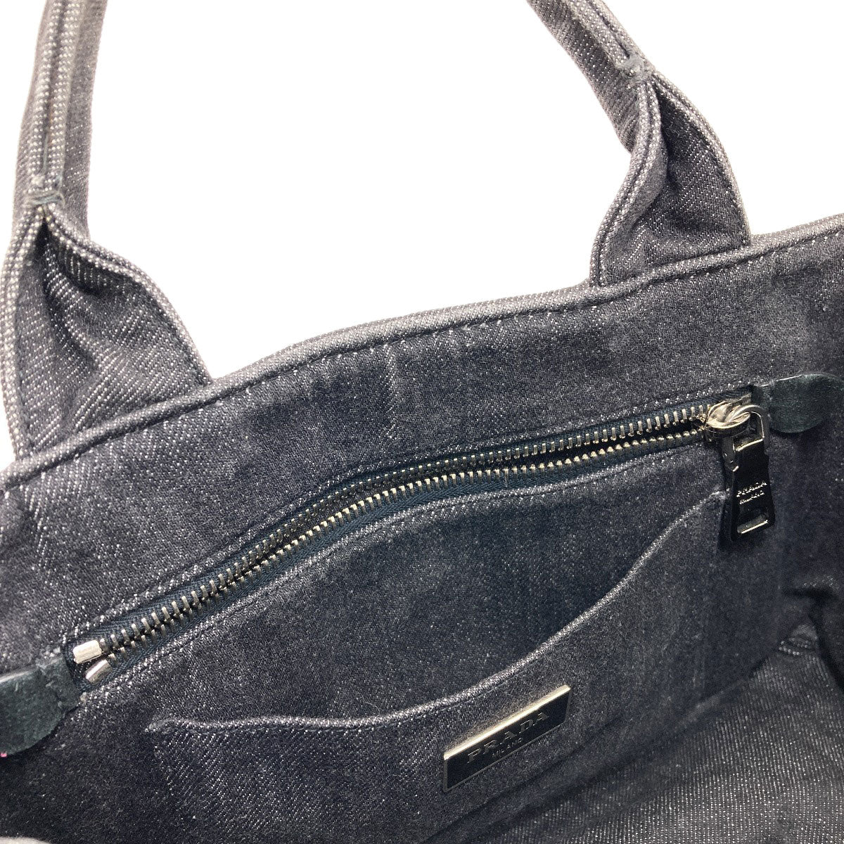 PRADA BN2439 Canapa mini 2 WAY Tote Bag Denim Ladies [Used]