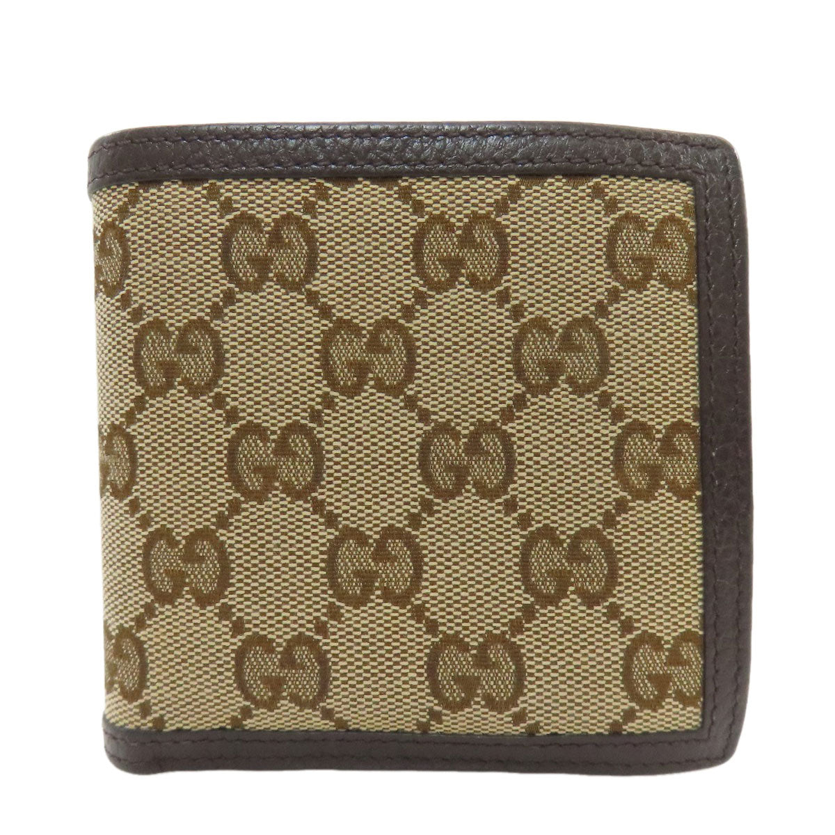 GUCCI 150413 Outlet GG Bifold Wallet with Coin Pocket Canvas LeatherLadies [Used]