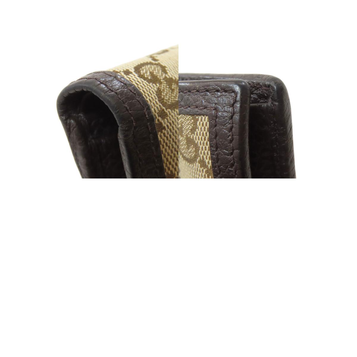 GUCCI 150413 Outlet GG Bifold Wallet with Coin Pocket Canvas LeatherLadies [Used]