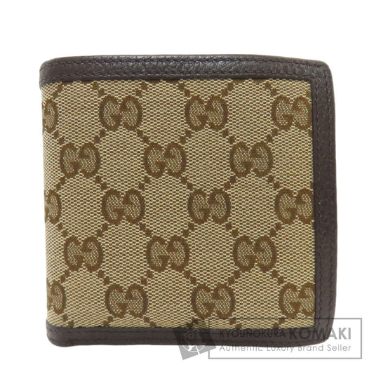 GUCCI 150413 Outlet GG Bifold Wallet with Coin Pocket Canvas LeatherLadies [Used]