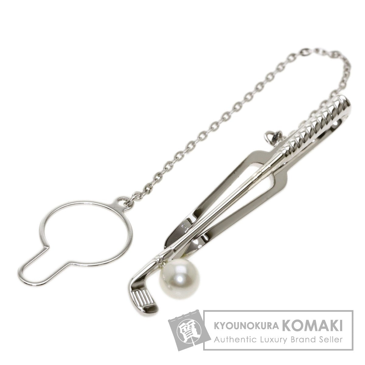 MIKIMOTO   Tie pin Baby Pearl Pearl Golf Club Metal mens