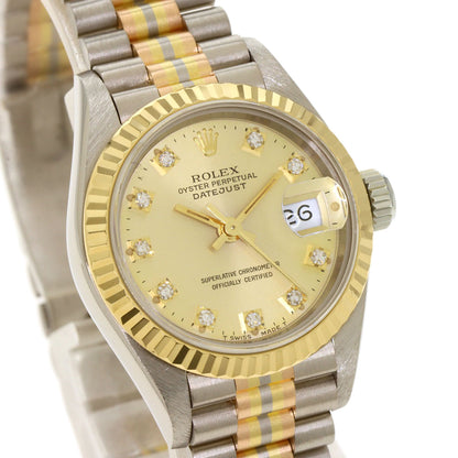 ROLEX Datejust 10P Diamond Toridoll Watches 69179G BIC K18 White Gold/K18WGxK18YGxK18PG Ladies