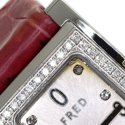 FRED Bezel Diamond Watches  Stainless Steel/Leather Ladies