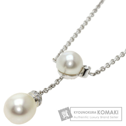 Pearl Pearl Diamond AUTORE Necklace K18 White Gold  15.6g　Ladies