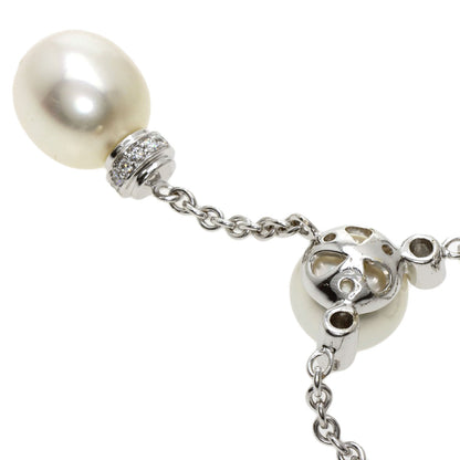 Pearl Pearl Diamond AUTORE Necklace K18 White Gold  15.6g　Ladies