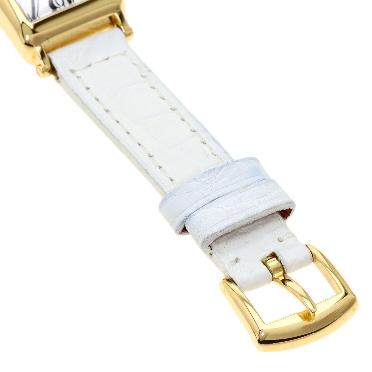 FRANCK MULLER Long Island Watches 802QZ K18 Yellow Gold/Leather Ladies