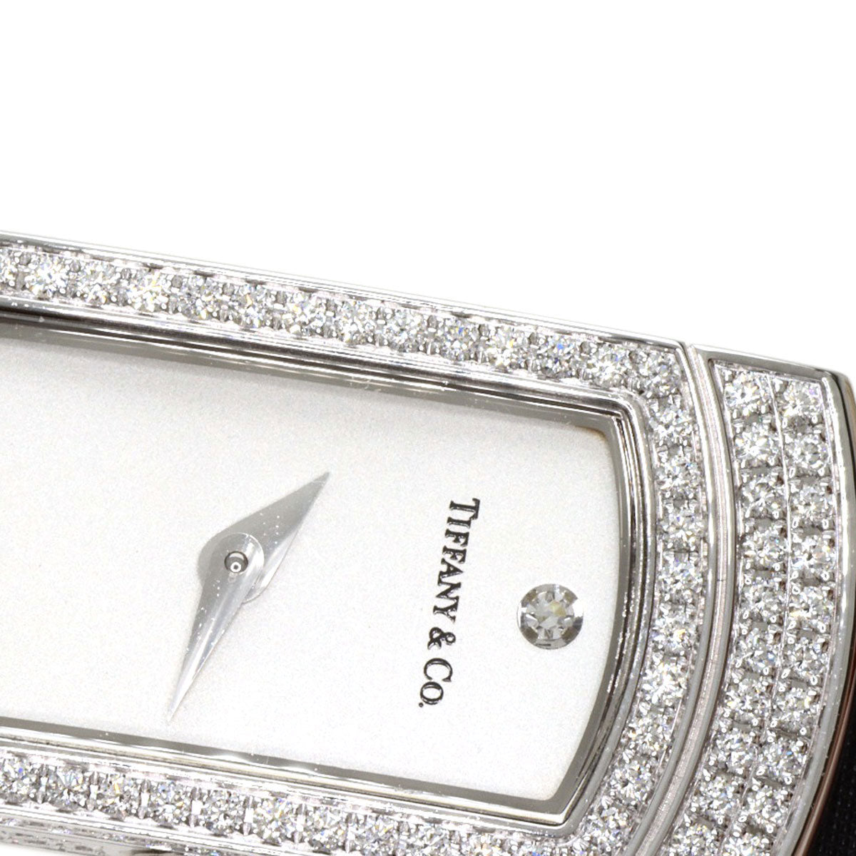 TIFFANY&Co. Cocktail Watch Full Diamond Watches  K18 White Gold/Leather Ladies