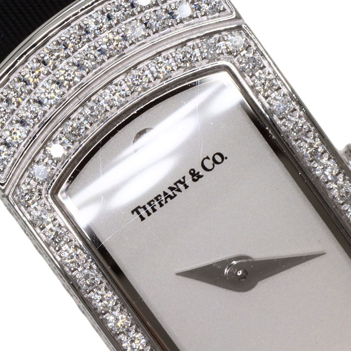 TIFFANY&Co. Cocktail Watch Full Diamond Watches  K18 White Gold/Leather Ladies