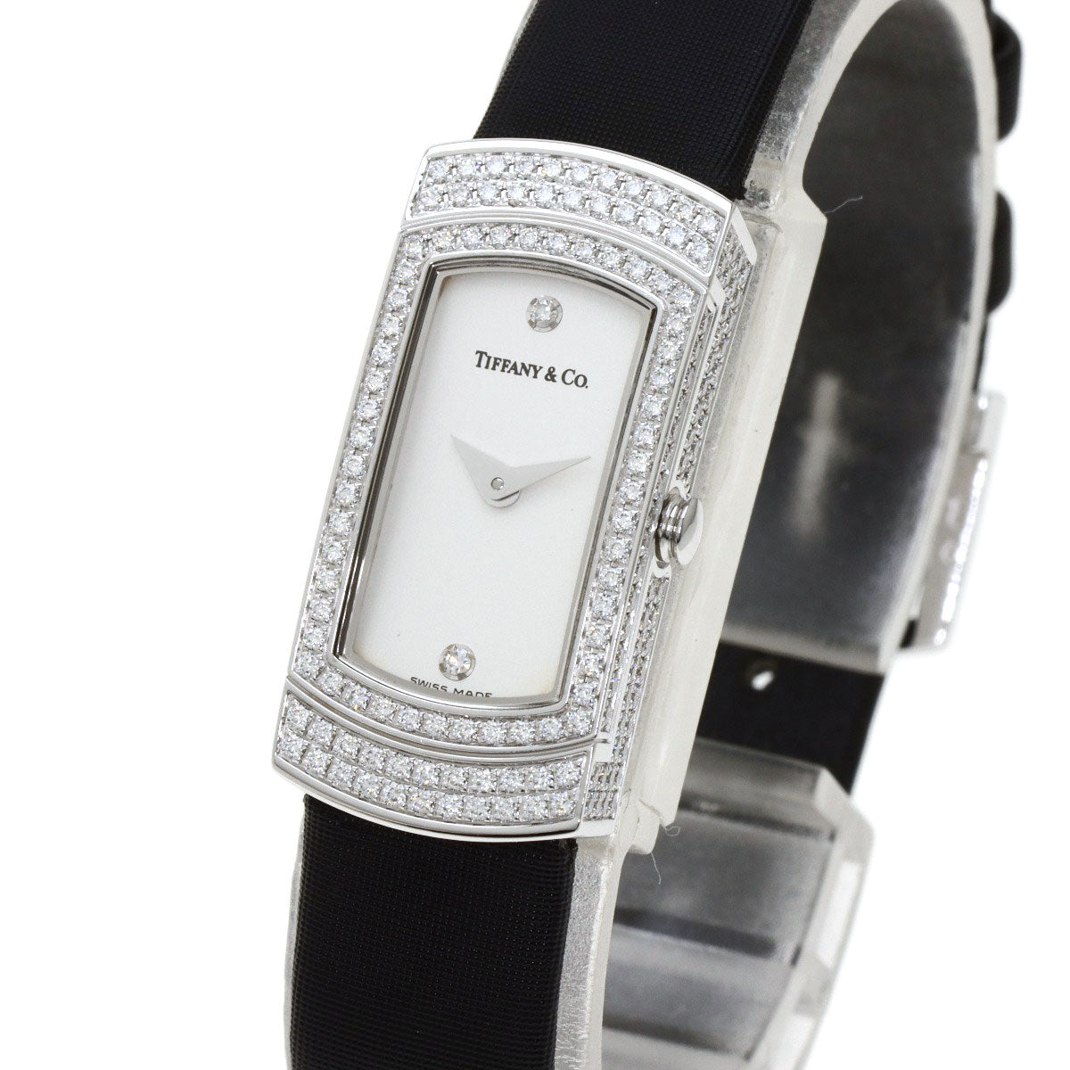 TIFFANY&Co. Cocktail Watch Full Diamond Watches  K18 White Gold/Leather Ladies