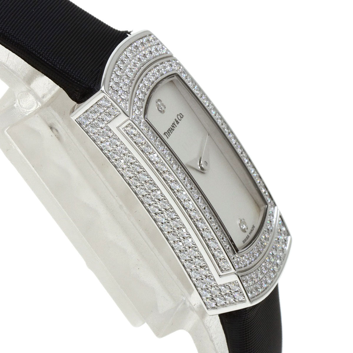 TIFFANY&Co. Cocktail Watch Full Diamond Watches  K18 White Gold/Leather Ladies