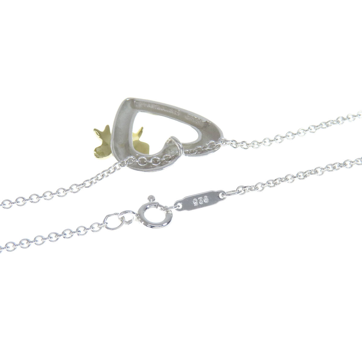 TIFFANY&Co.   Necklace Heart ribbon Silver 18K Yellow GoldLadies