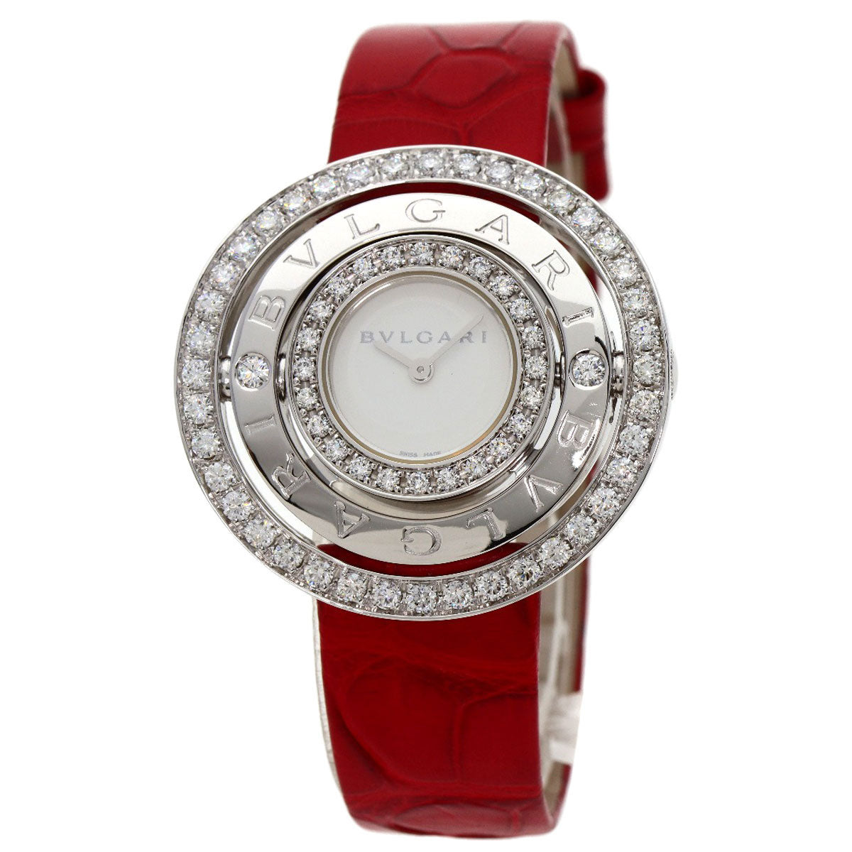 BVLGARI Astrare Cherki Watches AEW36G K18 White Gold/Leather Ladies