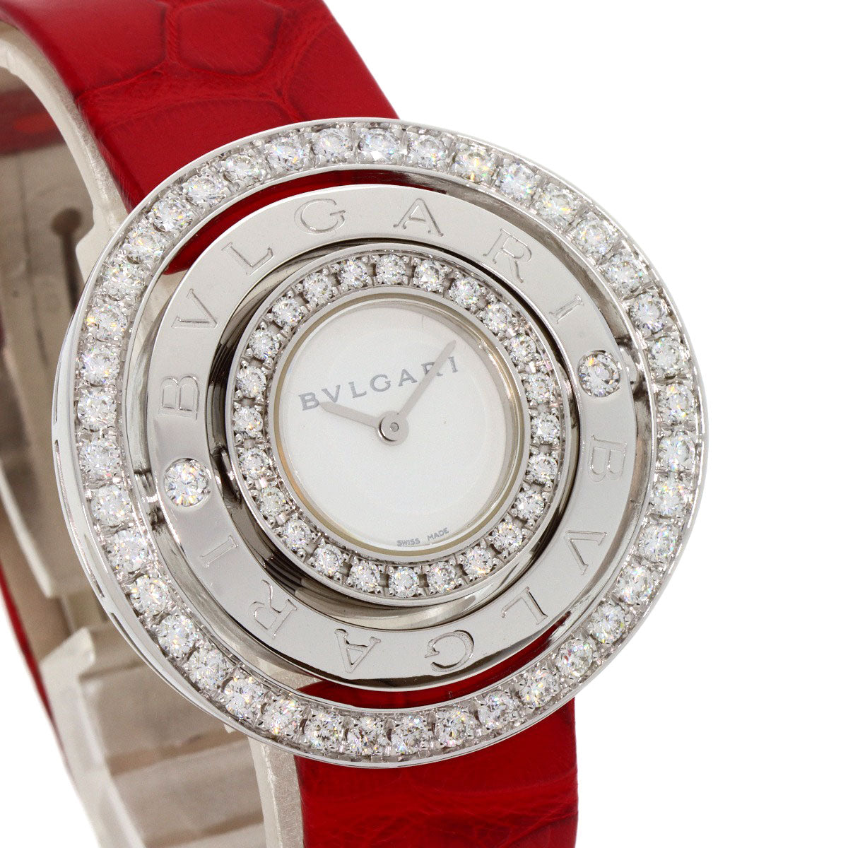 BVLGARI Astrare Cherki Watches AEW36G K18 White Gold/Leather Ladies