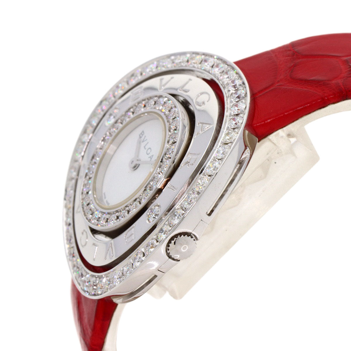 BVLGARI Astrare Cherki Watches AEW36G K18 White Gold/Leather Ladies