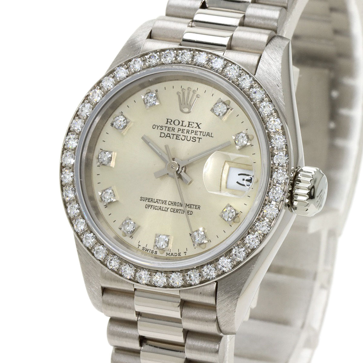 ROLEX DATEJUST 10P Diamond Watches 69139G K18 White Gold/K18 White Gold Ladies