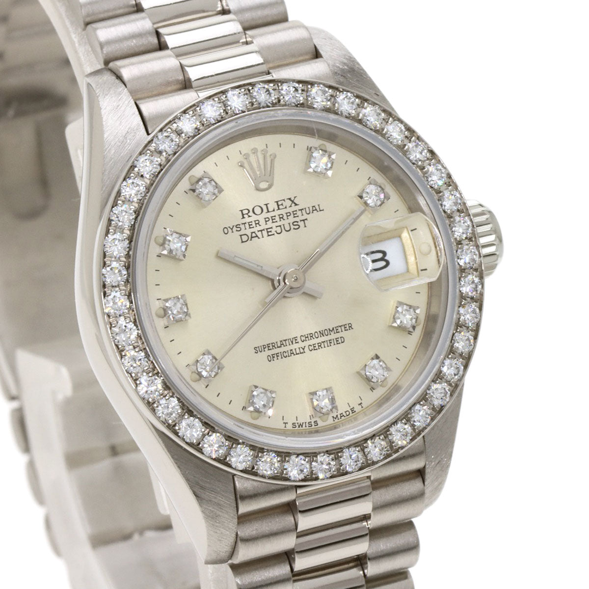 ROLEX DATEJUST 10P Diamond Watches 69139G K18 White Gold/K18 White Gold Ladies