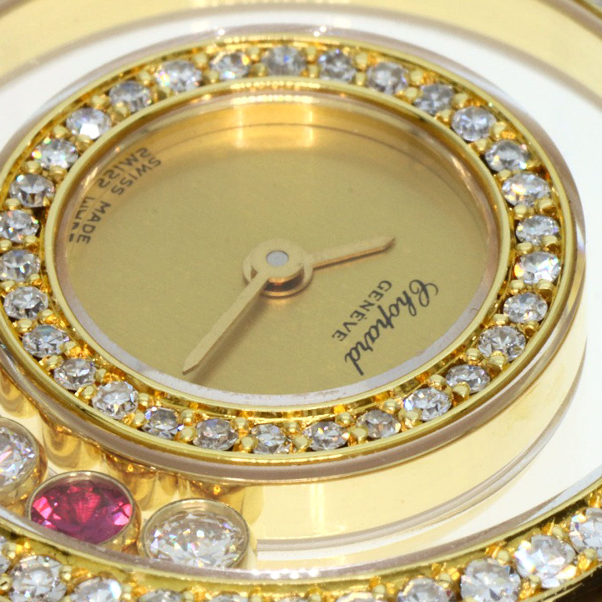 Chopard Happy diamond maker complete Watches 20/3957-24 K18 Yellow Gold/Leather Ladies