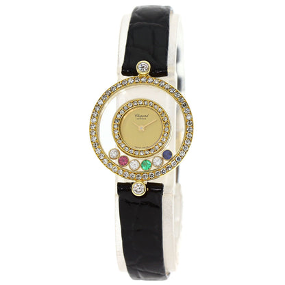 Chopard Happy diamond maker complete Watches 20/3957-24 K18 Yellow Gold/Leather Ladies