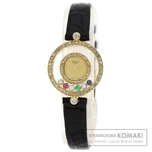 Chopard Happy diamond maker complete Watches 20/3957-24 K18 Yellow Gold/Leather Ladies