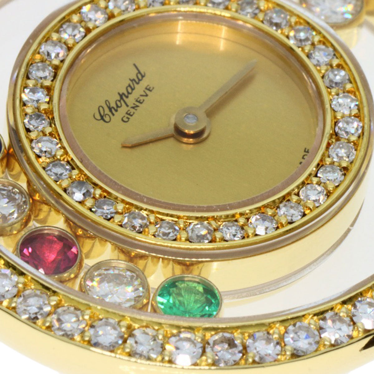 Chopard Happy diamond maker complete Watches 20/3957-24 K18 Yellow Gold/Leather Ladies