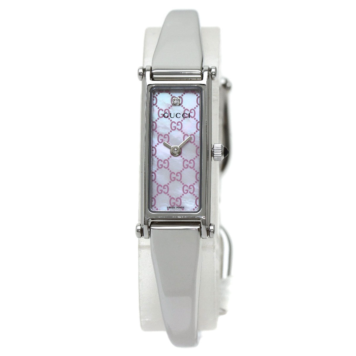 GUCCI Square face 1P Diamond Watches 1500L Stainless Steel/Stainless Steel Ladies