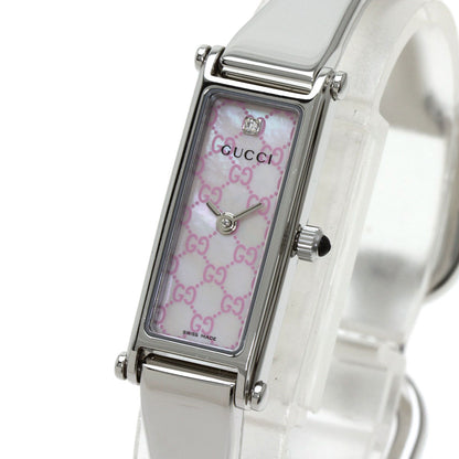 GUCCI Square face 1P Diamond Watches 1500L Stainless Steel/Stainless Steel Ladies