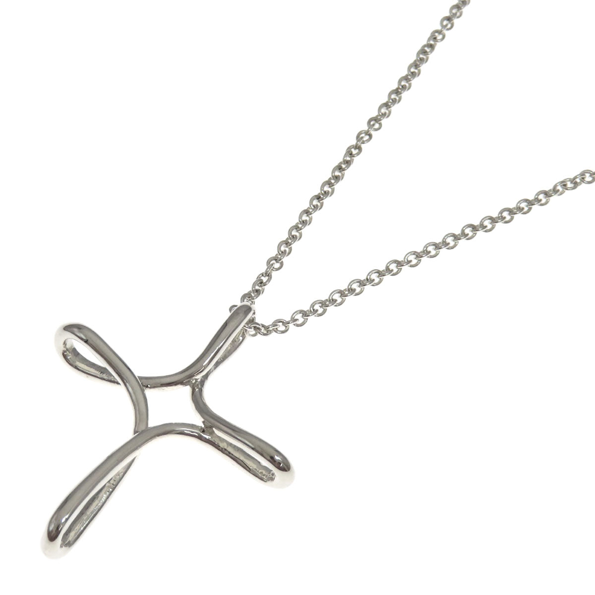 TIFFANY&Co.   Necklace Open cross Silver Ladies