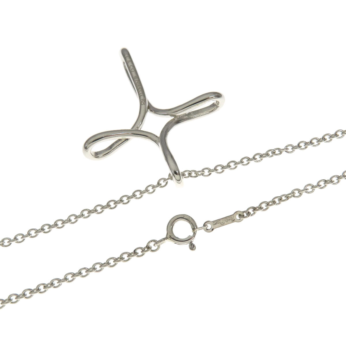 TIFFANY&Co.   Necklace Open cross Silver Ladies