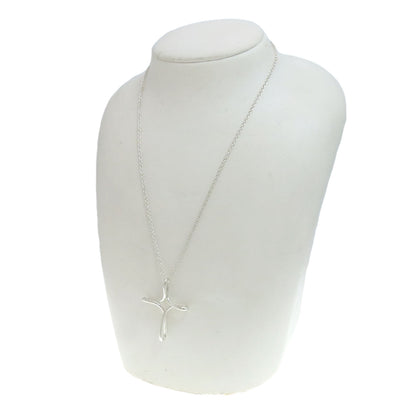 TIFFANY&Co.   Necklace Open cross Silver Ladies