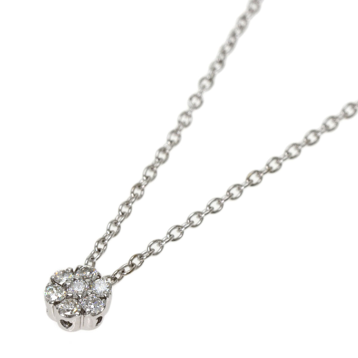 Ponte Vecchio   Necklace Flower motif Diamond K18 White Gold Ladies