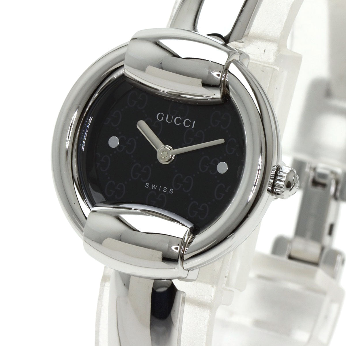 GUCCI bangle square face GG Watches 1400L Stainless Steel/Stainless Steel Ladies