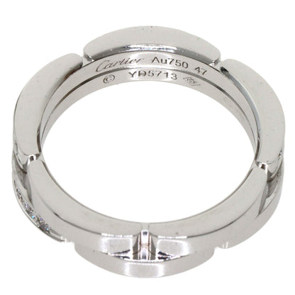 CARTIER   Ring Mailon PANTHERE Half Diamond #47 K18 White Gold Ladies