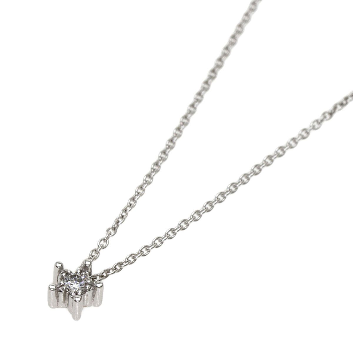 STAR JEWELRY   Necklace Star motif 1P Diamond K18 White Gold Ladies