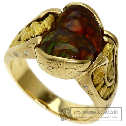 MITSUO KAJI   Ring Ammolite Diamond K14 Yellow Gold Ladies