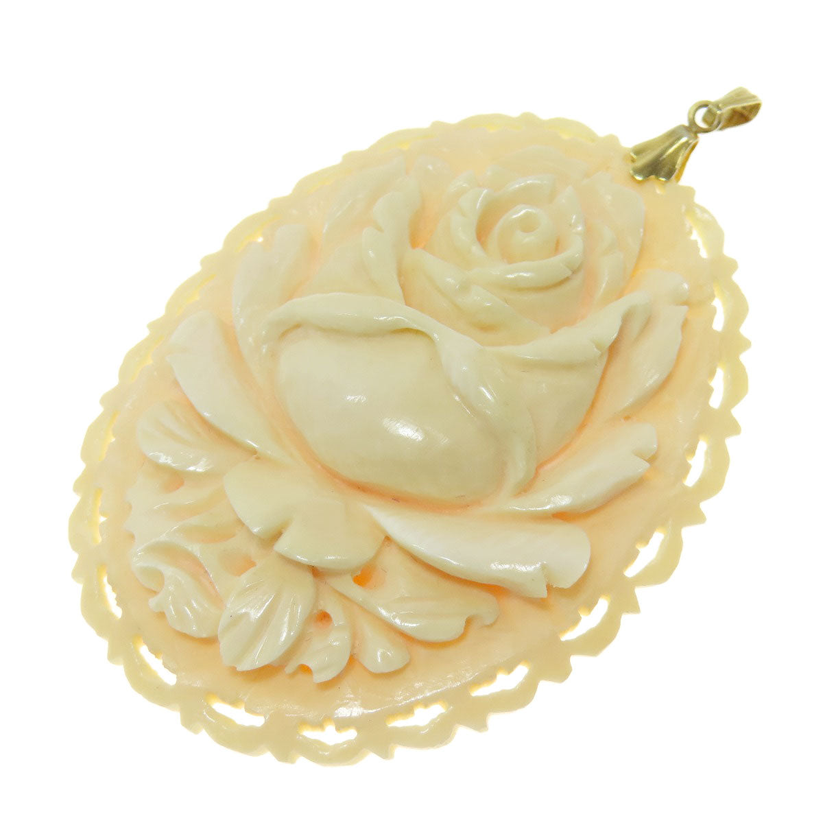 Flower motif Pendant top Plastic Metal 19.5g　Ladies