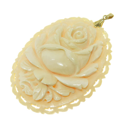 Flower motif Pendant top Plastic Metal 19.5g　Ladies
