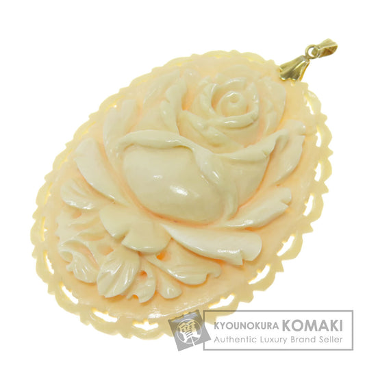 Flower motif Pendant top Plastic Metal 19.5g　Ladies