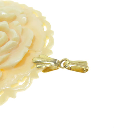 Flower motif Pendant top Plastic Metal 19.5g　Ladies