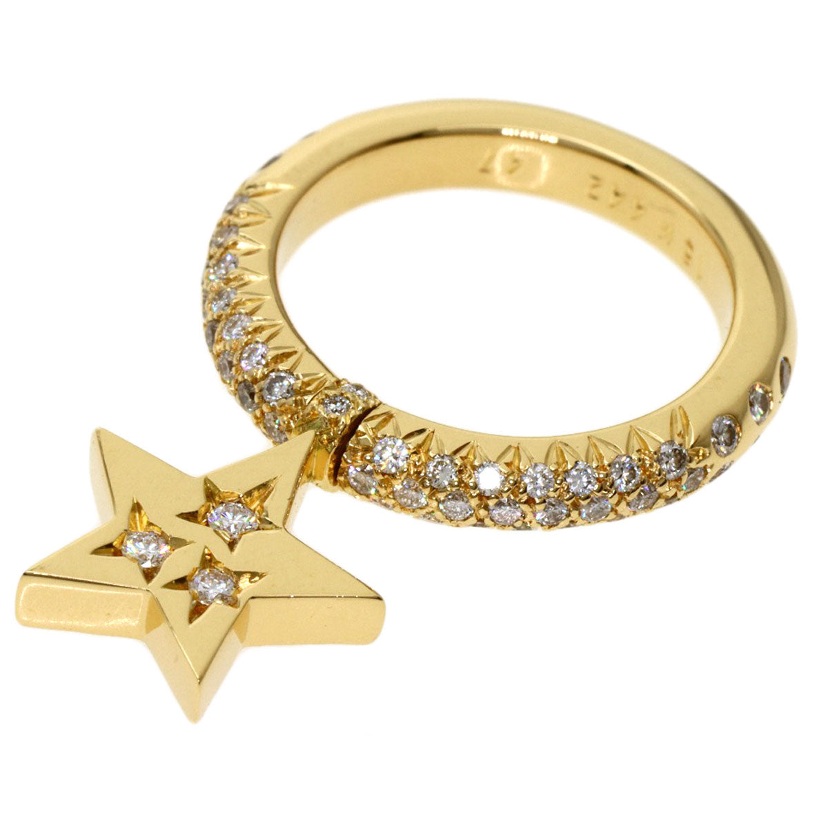 CHANEL   Ring Comet Star Diamond #47 K18 Yellow Gold Ladies